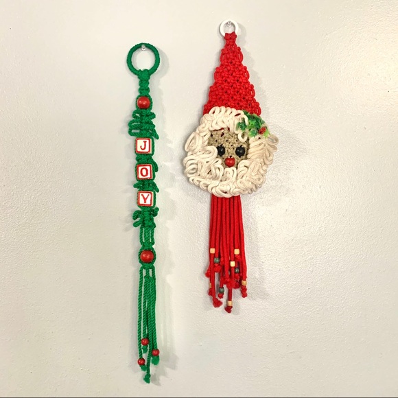 Vintage Christmas Macrame Wall Hangings